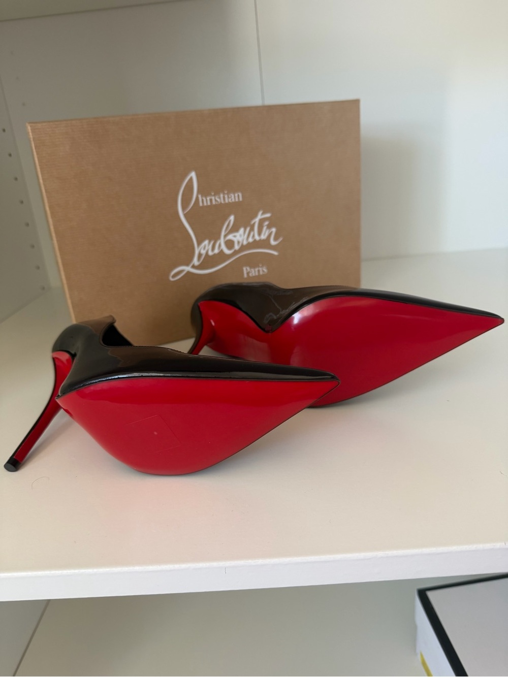 New: Christian Louboutin Black Patent Leather Pointed Pumps. Size 38.5 - Picture 4 of 7